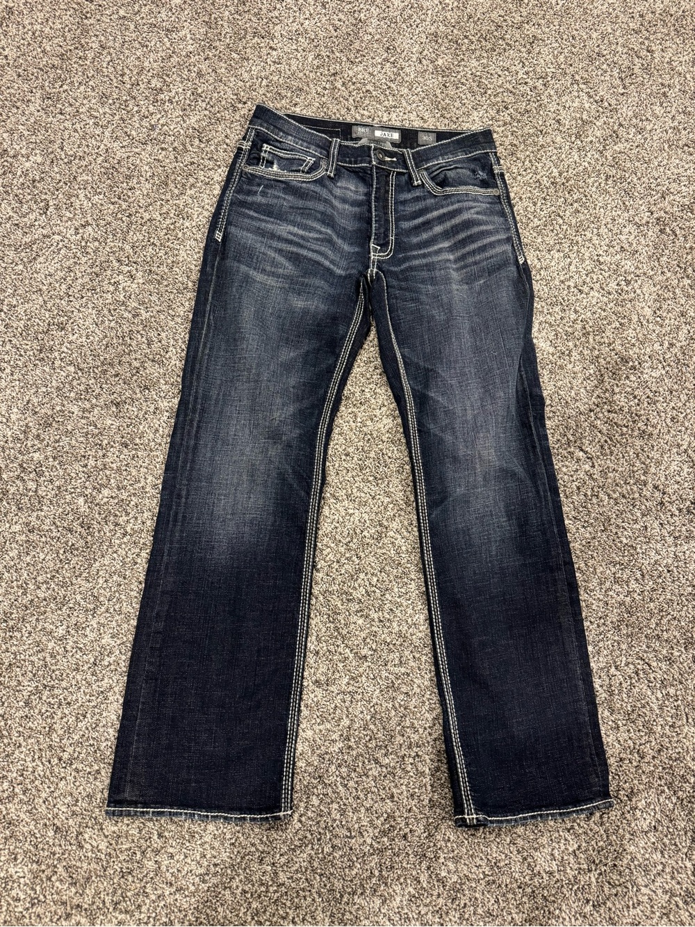 Buckle/BKE Men's Dark Blue bootcut jeans- size 30S. Wore a few times- like new.